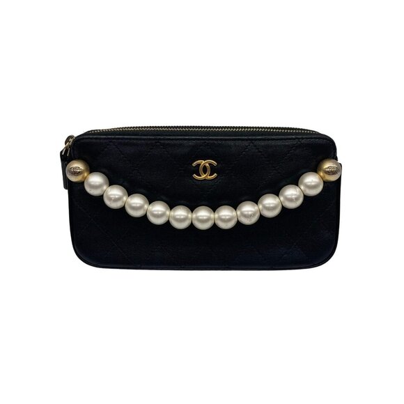 Chanel Quilted Pearl Wallet on Chain Black - Picture 2 of 11